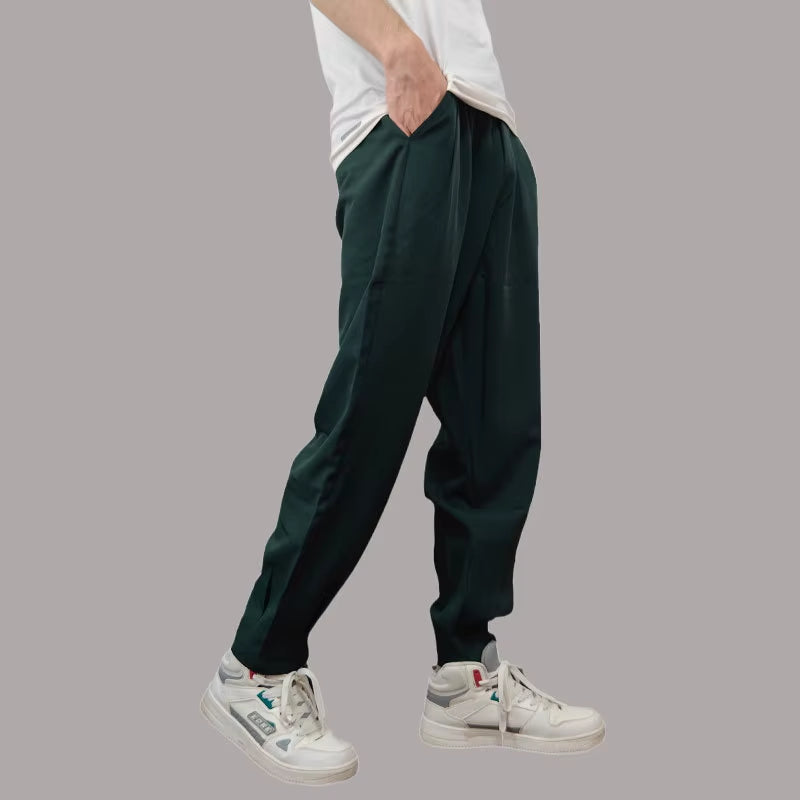 Solid Color Suit Pants Men Fashion Business Society Mens Dress Ankle Zipper Pants Korean Straight Mens Office Formal Trousers