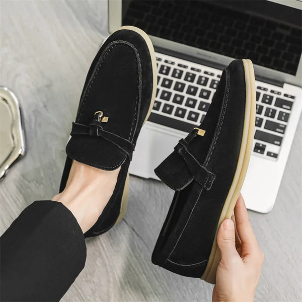 Suede Tassel Loafers for Men