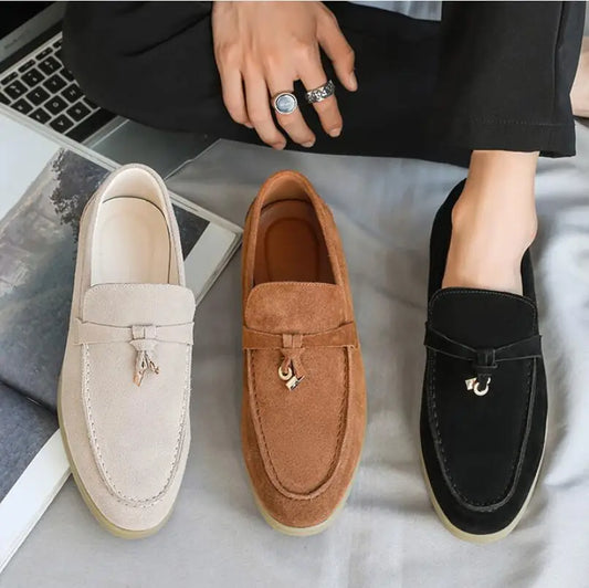 Suede Tassel Loafers for Men